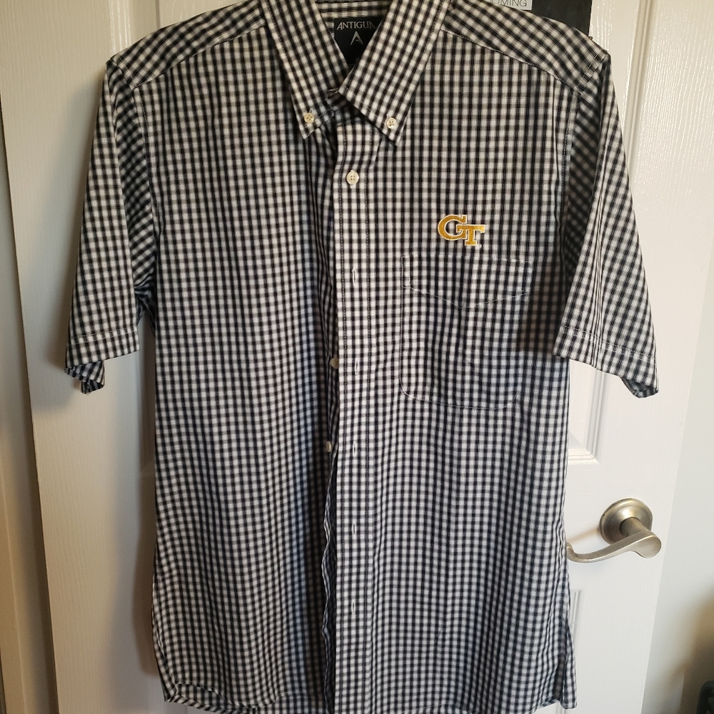 Antigua Georgia Tech Short Sleeved Buttondown